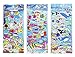 Happy Underwater Sea World Stickers 6 Sheets with Angelfish, Sharks, Starfish, Hippocampus - PVC Ocean Foam Fish Stickers for Kids - 240 Stickers
