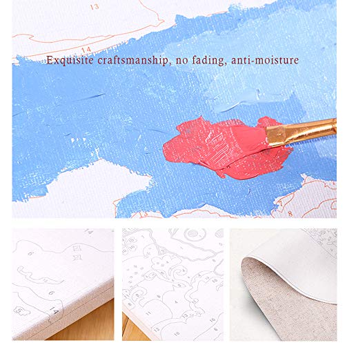 Malen nach Zahlen für Erwachsene, Leinwand-Ölgemälde-Set für Kinder und Erwachsene, Anfänger, 40,6 x 50,8 cm mit 3… – Bild 4