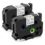 Colorty Compatible Label Tape Replacement for Brother P-touch TZe-151 Black on Clear, 1 Inch TZ TZe 151 Laminated Label Tape for Ptouch Label Maker PTD600 PT-D600VP, 24mm x 8m 0.94 Inch x 26.2 Feet