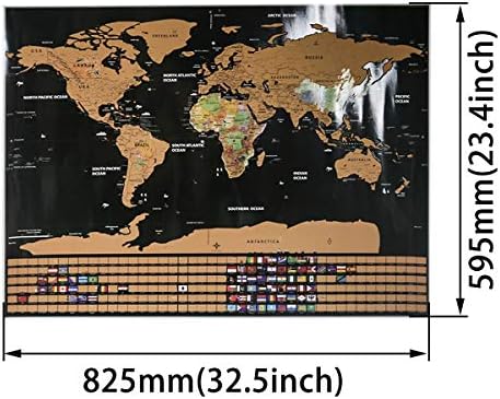 Amazon Co Jp Mizuri 世界地図 壁紙 ポスター スクラッチマップ 学習地図 世界触れ合い旅行記念ポスター 貼ってはがせる 世界全図 国旗入り おしゃれ インテリア 壁 アンティーク x59cm ホーム キッチン