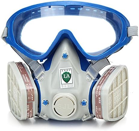 (Ship from US)Silicone Full Face Respirator Gas Mask Goggles Comprehensive Cover Dustproof