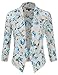 JJ Perfection Women's Floral Texture Woven Ruched Sleeve Open-Front Blazer
