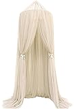 Luerme Bed Canopy Round Dome Mosquito Net Princess Bed Play Tent Room Decoration for Baby Kids (Khaki)