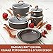 Rachael Ray Cucina Hard Anodized Nonstick Stockpot / Stock Pot - 10 Quart, Gray