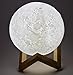 Night Light - 3D Printing Moon Lamp XL - Bedside Table Lamp - Cordless LED Moonlight for Bedroom, Floor, Nightstand & Baby Nursery - Indoor-Outdoor Lantern - Touch Activate Color Changing Modern Decor