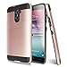 ZTE ZMAX Pro Case, ZTE Carry Z981 Case, TJS® Dual Layer Hybrid Shockproof Impact Resist Rugged Case Cover Metallic Brush Finish Back with Hard TPU Inner Layer For ZTE ZMAX Pro/Carry Z981 (Rose Gold)