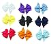 40 Pack 3.5 Inch Hair Bows Girls Children Grosgrain Ribbon Alligator Hair Clips 20 in Pair