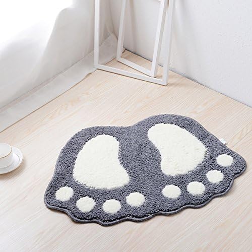 HAPLOVE Big Feet Bath Toilet Mat Area Rugs Carpet Doormat Floor Mat Absorbent Mats Bathroom Rugs Bedroom Living Room Kitchen Foot Pad Rug-(Grey,19"X26")