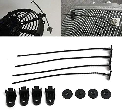 Dyda6 Universal Slim Electric Cooling Radiator Fan Mounting Kit Automotive Fan Mounting Fitting Accessories(Black)