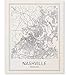Nashville Poster Nashville Map City Map Posters Nashville Map Print State Tennessee Map Modern Map Art Black and White Map Wall Art Scandinavian Poster 8x10 Unframed