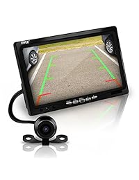 Pantalla de espejo retrovisor con cámara Pyle Car   Sensor de aparcamiento inverso   Monitor LCD de 7 "  Línea de escala de distancia   Resistente al agua   Visión nocturna   Lente gran angular 170   Control remoto inalámbrico   HD