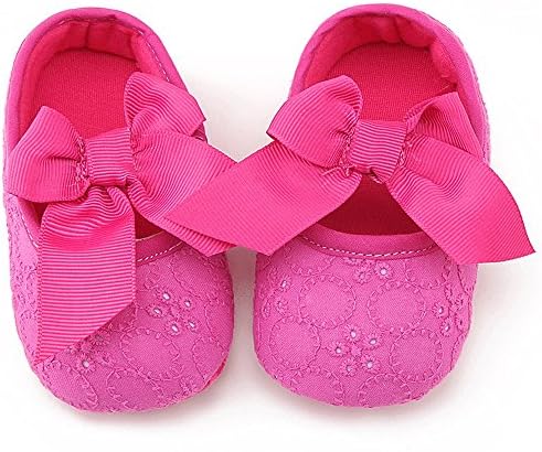 Baby Shoes Sneaker Anti-slip Soft Sole Toddler Lace Bow Pattern Princess No-slip Shoes First Walkers Shoes (13CM)