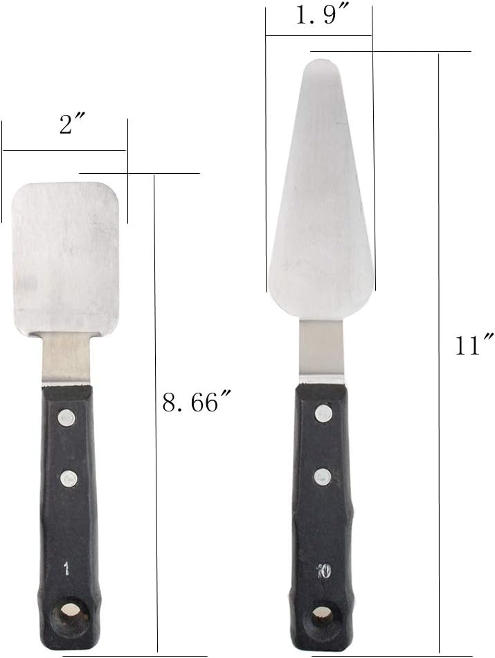 DerBlue Stainless Steel Artists Palette Knife Set, Spatula Palette Knife Painting Mixing Scraper, Thin and Flexible Art Tools for Oil Painting, Acrylic Mixing, Etc. (Large-5pcs)