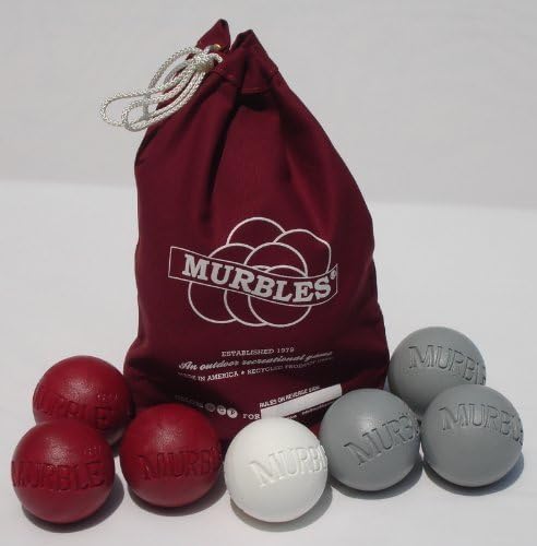 Standard 7 Ball Drk. Red and Gray totable Small Family Murble Set.
