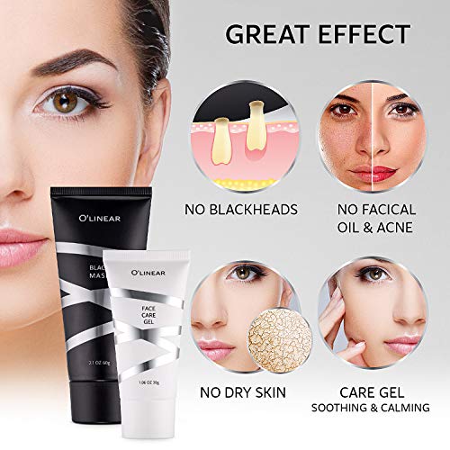 Black Charcoal Mask Blackhead Remover - Face Peel Off Mask With Natural Activated Organic Bamboo Charcoal - Deep Cleansing Pore Blackhead Removal - Purifying Face Mask & Face Care Gel for Women & Men