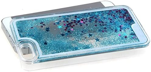 Meyako 3D Glitter, Sparkles and Stars Liquid lTransparent Case (iPhone 6Plus/ 6sPlus Blue)