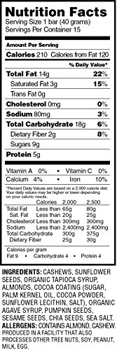 Caveman Foods Paleo-Friendly Nutrition Bar, Dark Chocolate Cashew Almond, 1.4 oz, (Pack of 15) - Thumbnail 2