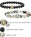 LOLIAS 4 Pcs Lava Rock Bead Bracelet for Men Leopard Lion Bracelet Set Adjustable 8MM Beads,IL
