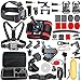 HAPY Sports Action Camera Accessory Kit for GoPro Hero6,5 Black, Hero Session,HERO (2018),HERO 7,6,5,4,3,3+, GoPro Fusion,SJCAM,AKASO,Xiaomi,DBPOWER (Red Wrist Strap)