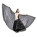 Dance Fairy Belly Dance Silk Isis Angel Wings Halloween Costumes Prop,Black(No Sticks)