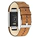 Fitbit Charge 2 Bands, Mkeke Premium Vintage Genuine Leather Replacement Wristbands Adjustable Sport Strap for Fitbit Charge 2 Smartwatch Fitness Wristband(Black/Brown)