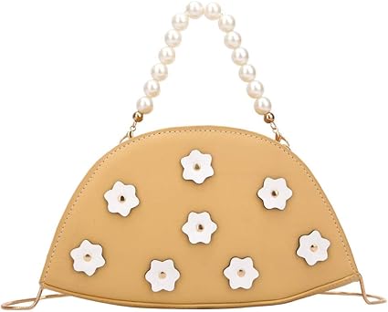 ALWYHH Umhängetasche, kleine Schultertasche für Damen, mit Perlengriff