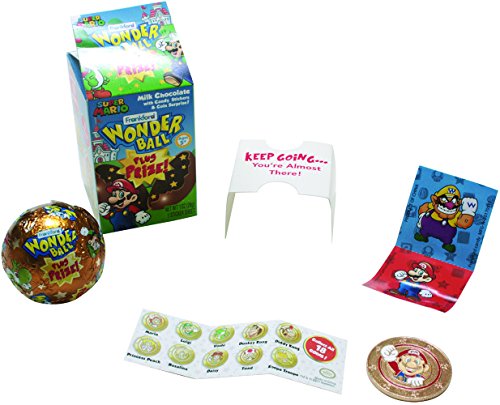 Frankford Candy Company Wonder Ball with Toy Mario, Milk Chocolate, 1 Ounce (Pack of 10)