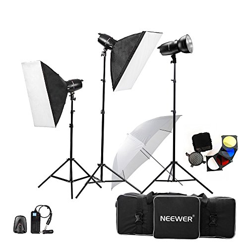 Neewer 750W(250W x 3) Professional Photography Studio Flash Strobe Light Lighting Kit for Portrait Photography,Studio and Video Shoots(EG-250B)