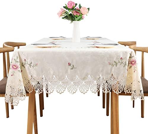 TaiXiuHome European Style Lace Emboridery Round/Square/Rectangle Table Cover Cloth Tablecloth Cross - Stitch Dinning/Wedding/Coffee Shop 60x60cm (23x23inch)