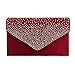jubileens St Ladies Large Evening Satin Bridal Diamante Ladies Clutch Bag Party Prom Envelope