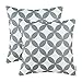CaliTime Pack of 2 Soft Canvas Throw Pillow Covers Cases for Couch Sofa Home Decoration Modern Circles Rings Chain Geometric 18 X 18 Inches Medium Grey