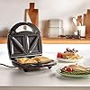 VonShef-3-in-1-Sandwich-Toaster-Waffle-Maker-Grill-Dual-Plate-Press-for-Toasties-Paninis-Snacks-Easy-to-Use-Clean-Non-Stick-Interchangeable-Plates-Compact-Portable-Size--Black-700W VonShef Waffle Maker 3 in 1 – Sandwich Toaster, Panini Press, Waffle Iron with Non-Stick Easy Clean Removable Plates…