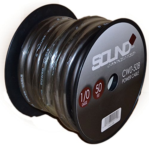 SoundBox 0 Gauge Amplifier Wire Power/Ground 1/0 Ga Amp Wire 50 Feet Spool Cable