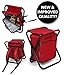 GigaTent Folding 3 in 1 Stool Backpack Folding Stool with Cooler Bag - Camping Hunting Fishing Multifunction Collapsible Camping Seat and Insulated Ice Bag with Padded Shoulder Straps (Red)