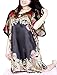 Aensso Women’s Soft Satin Pajamas Casual Sleepwear & Batwing Sleeve Nightgown Dress (Black)