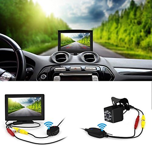 Wireless Backup Camera and Monitor Kit ,5 Inch Wireless Backup Camera Kit For Car / Vehicle / Truck / Van / Caravan / Trailers / Camper, Wireless Rear View Backup Camera and Monitor Kit
