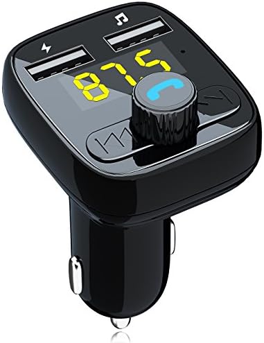 Bcway Bluetooth FM Transmitter, Wireless 5V/2.1A + 5V/1A Dual USB Ports Car Charger Radio Adapter, In-car MP3 Player Bluetooth Car Kit with Hands-free Call Mic, Support U-disk + TF Card