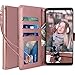 Galaxy Note 8 Case, LK [Wrist Strap] Luxury PU Leather Wallet Flip Protective Case Cover with Card Slots and Stand for Samsung Galaxy Note 8 (Rose Gold)