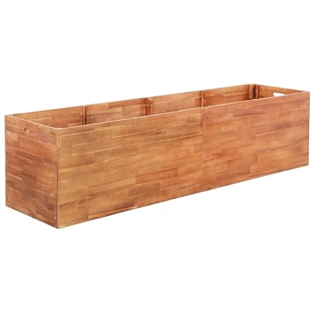 tidyard Pflanzkasten aus Akazienholz, 200 x 50 x 50 cm, Unterseite