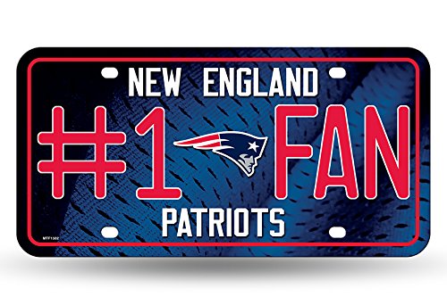 Rico NFL New England Patriots #1 Fan Metal License Plate Tag Rico NFL New England Patriots #1 Fan Metal License Plate Tag