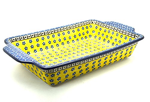 Click Here to See More Images Polish Pottery Baker - Rectangular Brownie Pan - Sunburst