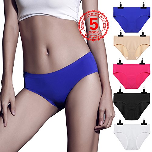 U sweet 5-pack Seamless Panties Women Sexy Lace fun Underwear - Briefs Ladies Knickers Womens Triangle thong All code Freestyle (M, 8001A)