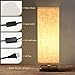 ZEEFO Bedside Table Lamp, Retro Style Solid Wood Base Table Lamps with Fabric Shade Nightstand Mini Desk Lamps for Bedroom, Living Room, Bookcase (Square)