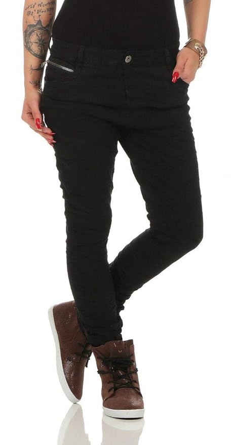 Lexxury 4325 Damen Jeans Röhrenjeans Hose Boyfriend Style Damenjeans Baggy Haremsstyle