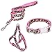 PAWZ Road Leopard Pet Leash Collar Harness Set Pink M