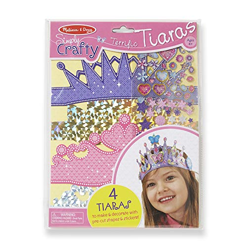 Melissa & Doug Simply Crafty Terrific Tiaras Jewelry-Making Kit (Makes 4 Tiaras, Great Gift for Girls and Boys - Best for 4, 5, 6, 7, 8 Year Olds and Up)