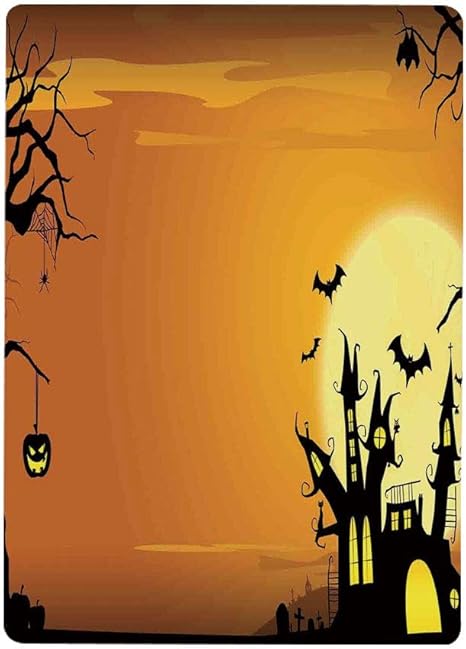 Amazon ステッカー 夢 幻想 ハロウィーンの飾り ゴシックお化け 屋敷コウモリ カボチャ オレンジブラックと西洋の不気味な夜景60x100cm 壁紙ポスター ステッカー 壁紙風景画 壁飾り ウォールステッカー オンライン通販