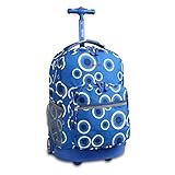 J World New York Sunrise Rolling Backpack, Blue Target, One Size