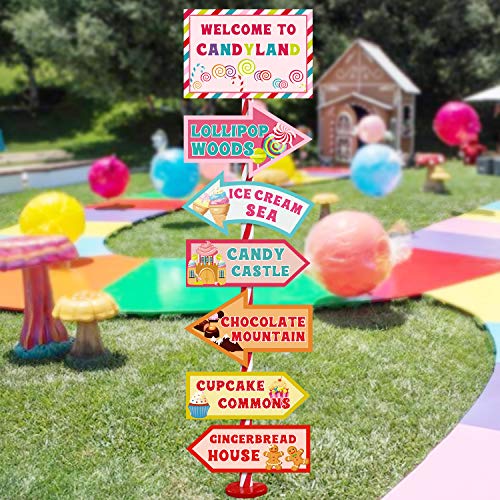 Candy Land Party Sign Directional Signs Street Standup Photo