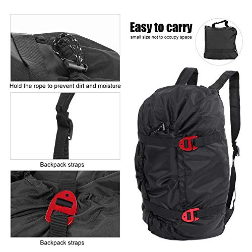 Alomejor Outdoor Climbing Hiking Bag, Outdoor Ultra Lightweight Waterproof Hiking Travel Folding Shoulder Strap Rock Climbing Rope Bag (Black)